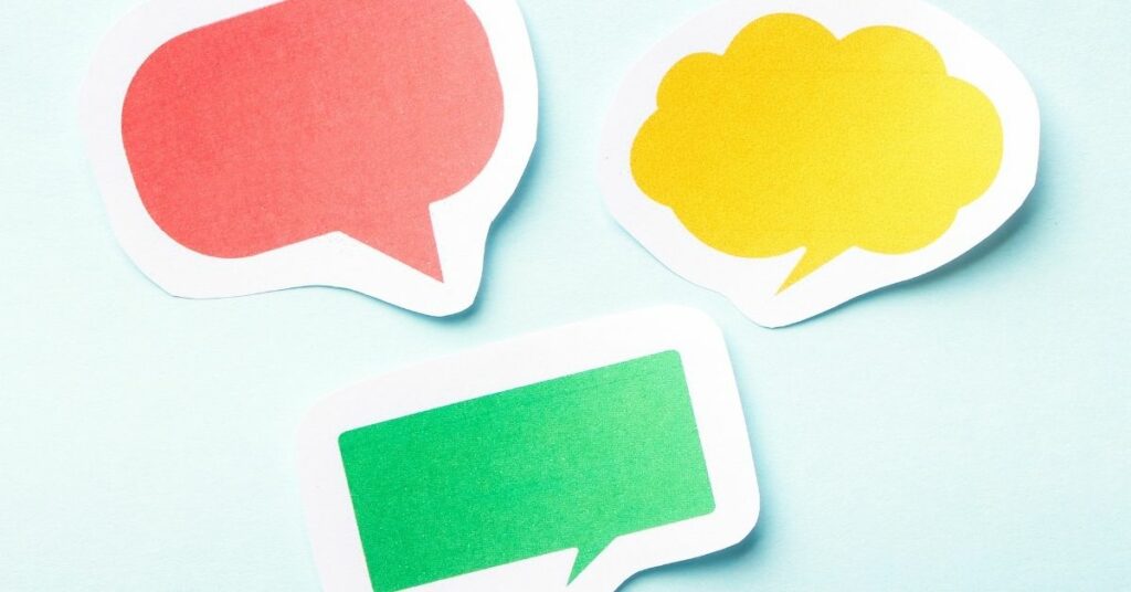 Colored speech bubbles.