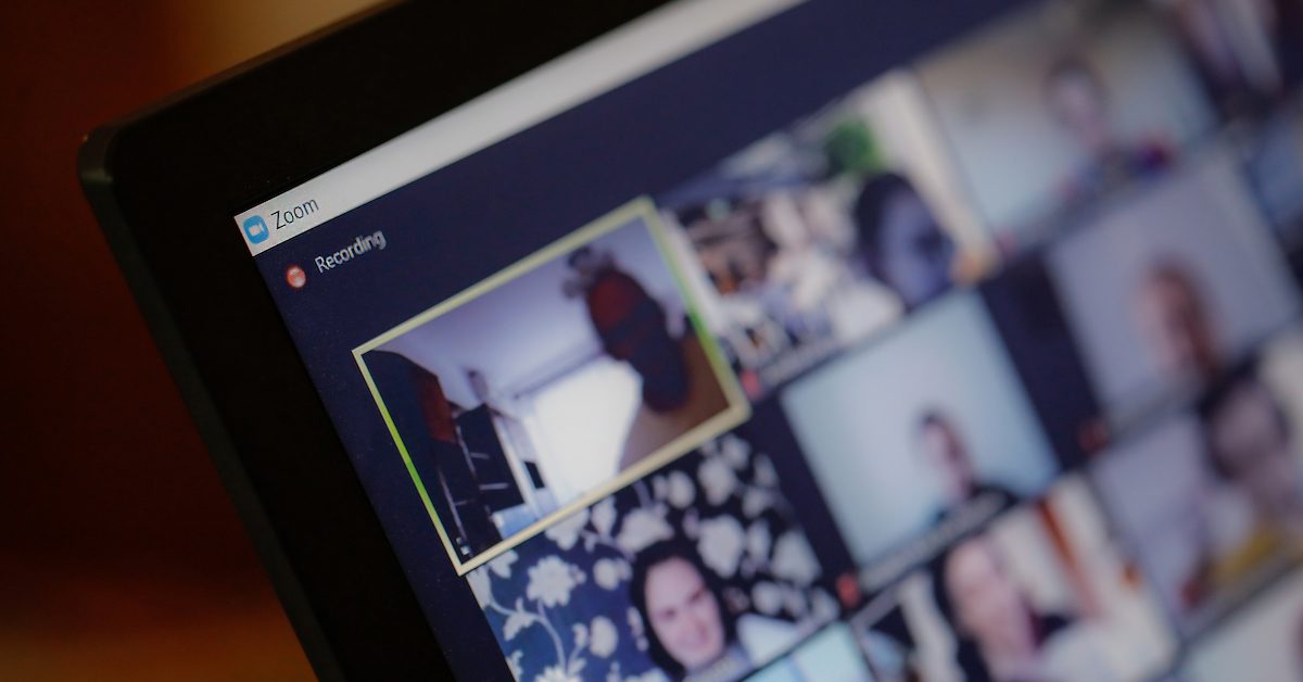 A virtual meeting on Zoom.